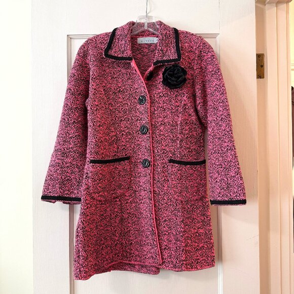 Willow | Pink Boucle Melange Tweed Coat - Picture 1 of 12